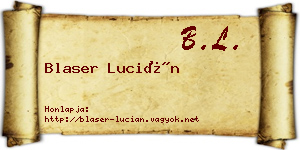 Blaser Lucián névjegykártya